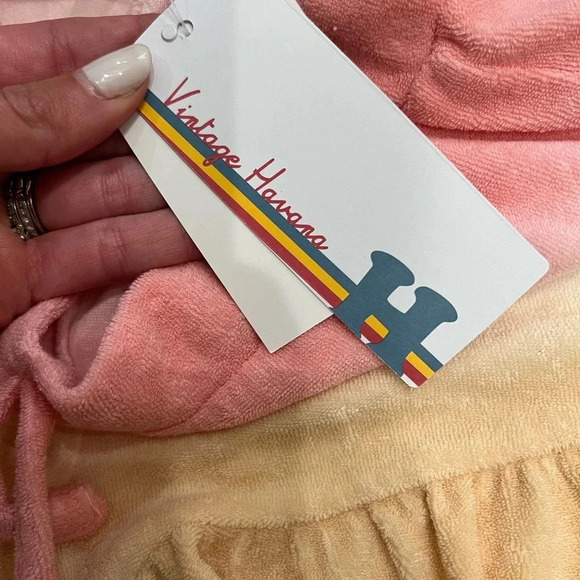 NWT Vintage Havana Peach Ombré Ruffle Terry Track Shorts - Picture 5 of 9